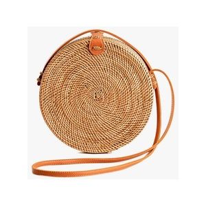 🛑SOLD🛑Bali Round Rattan Crossbody Bag - Natural Color